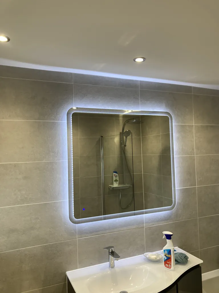 Illuminated LED bathroom mirror